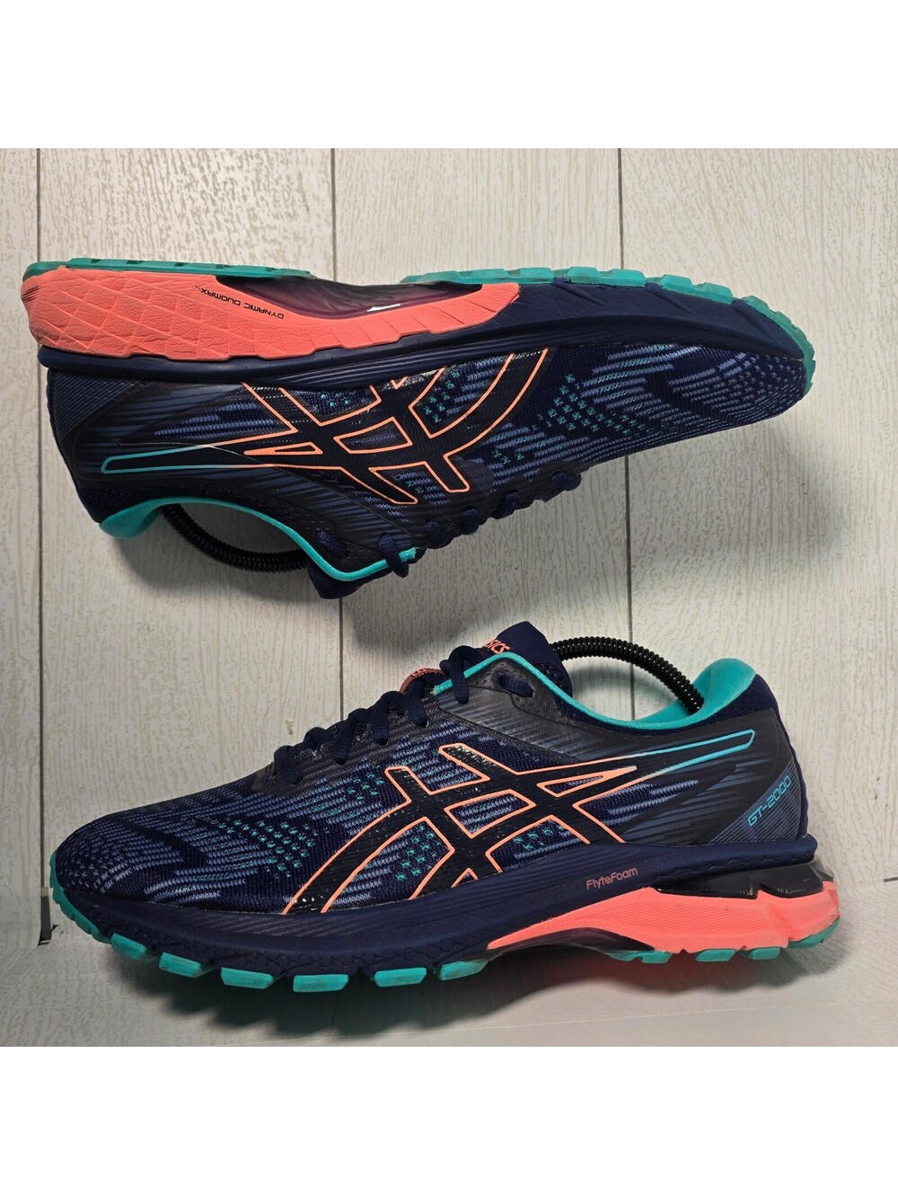 ASICS GT-2000 8 Mujer US 10.5 Azul Marino Coral Turquesa